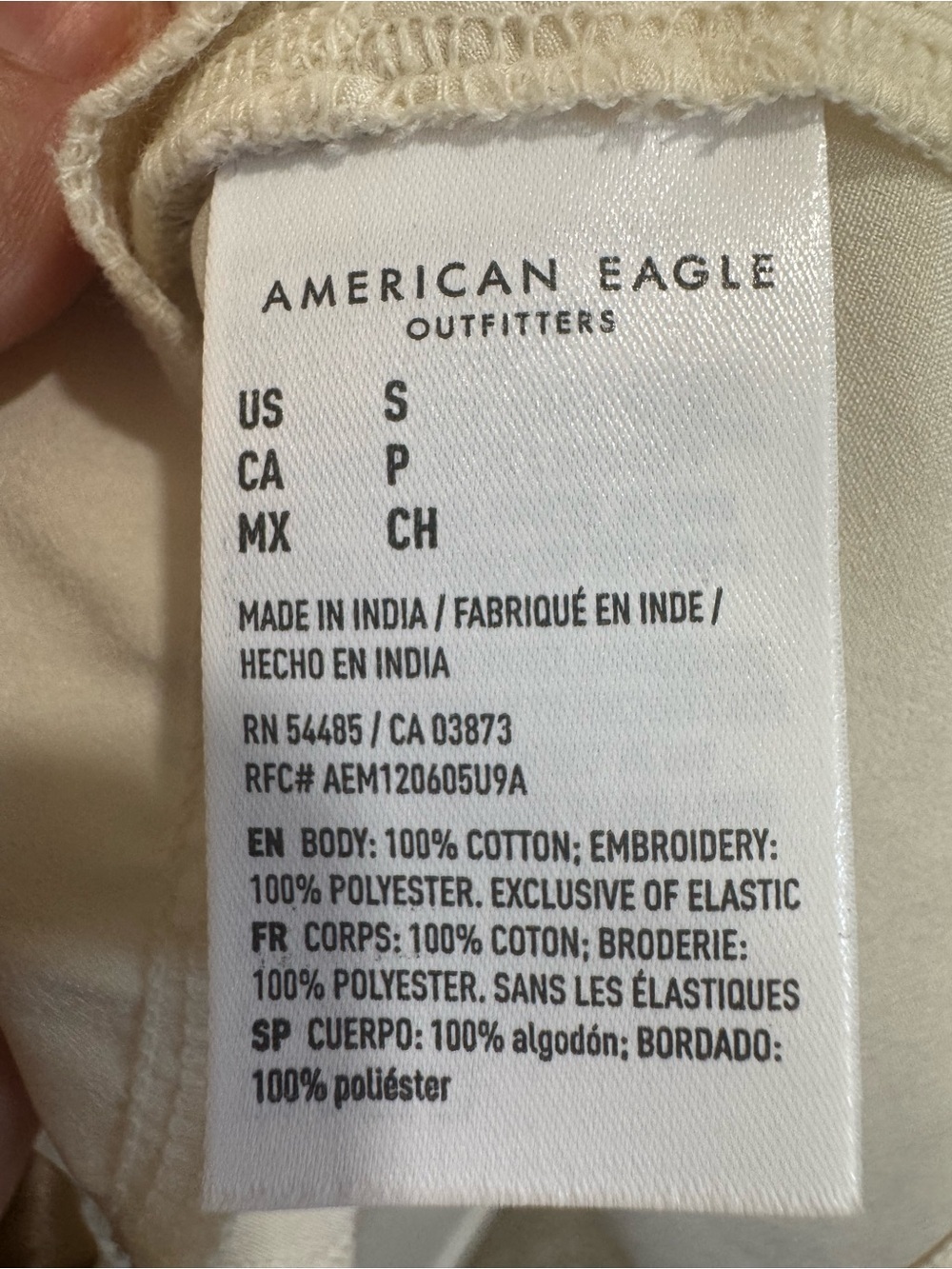 American Eagle Outfitters Cream Long-Sleeve Lace-Hem Mini Dress - Picture 5 of 6